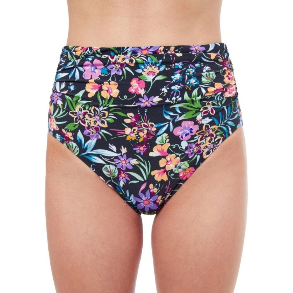 NWT Profile by Gottex Flora Super High Waist Shirred Bottom Multi Floral - 14